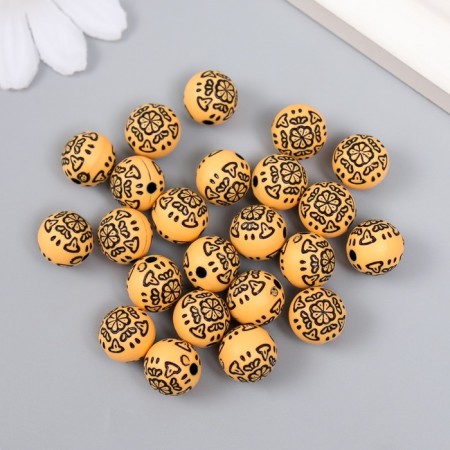 Beads for creativity plastic "Ethno. Flower pattern" set of 20 g 1.1x1.1x1.1 cm-2
