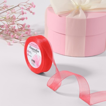 Kapron tape, 20 mm, 20 ± 1 m, coral color No. 183