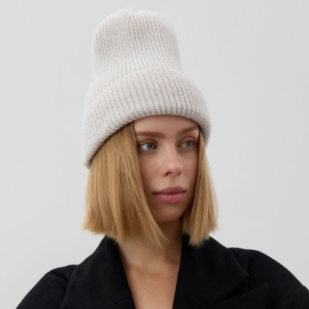 Women's hat minku with lapel, size 54-56, color gray