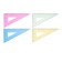Triangle 13 cm, 30 °, fluorescent, transparent, mix