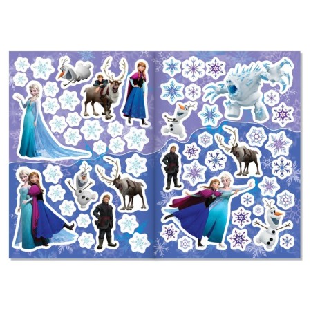 Reusable stickers "Elsa and Olaf", A4, 60 stickers + marker, cold heart-2