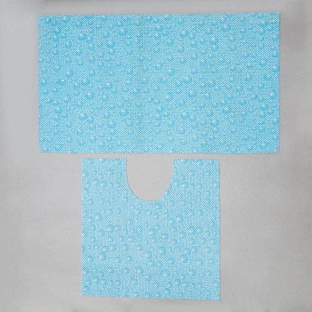 A set of mats for a bath and toilet "Bubbles", 2 pcs: 50 × 52, 50 × 85 cm-1