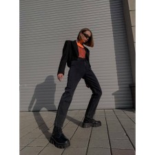 Джинсы женские с высокой посадкой Conte Elegant Straight Leg, размер L, цвет washed black
