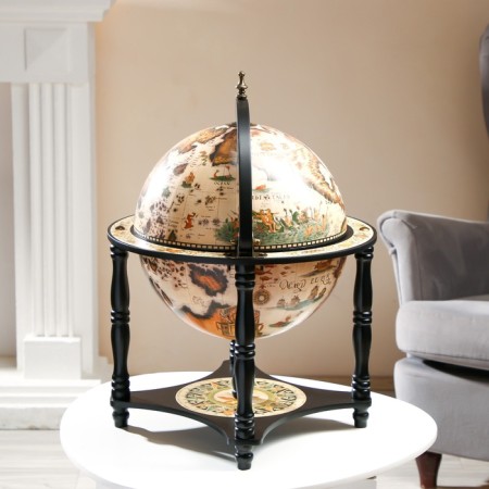 Globe bar decorative "Wanderer map" with a stand below 41.6x41.6x56 cm-8