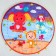 Developing rug "baby game", with a piano, round, pink
