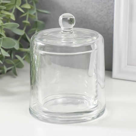Bank for candles glass with a lid "Dome" Transparent 11.2x9x9 cm