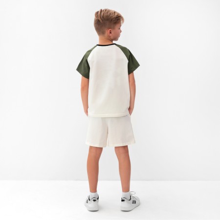 A set for a boy (T -shirt and shorts) Minaku, EXRU/Olive color, height 128 cm-2
