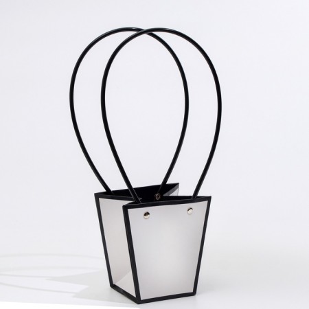 Bag for flowers white moisture-resistant, 12x12-8x8-12.5 cm-2