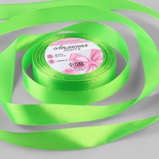 Satin tape, 20 mm × 23 ± 1 m, spring-green color # 52