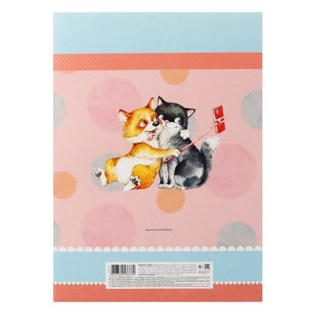 A4 drawing folder, 10 sheets 100 g/m² Hatber "Kotoselfi", embossing-5