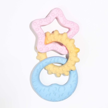 The toy floating "trio" Piggon Premium, foamed TPR, 17 cm, yellow/pink/blue-1