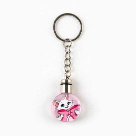 Keychain for keys with a flashlight "cat", 4 x 2 cm-1