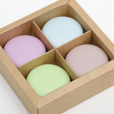 Folding box for 4 sweets with a window, craft, 12.6 x 12.6 x 3.5 cm-4