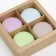 Folding box for 4 sweets with a window, craft, 12.6 x 12.6 x 3.5 cm