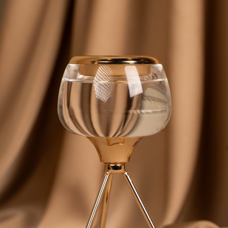 Summary metal, glass per 1 candle “Exclamation” Color Gold 9.5 x 9.5 x 17 cm-17