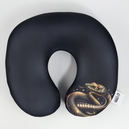 New Year. Pillow for travel Antistress "Snake", black and gold-2