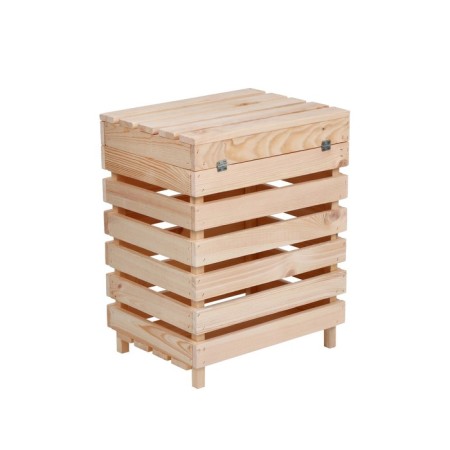 Box for vegetables and fruits, 30 × 40 × 50 cm, wooden, with a lid, Greengo-3