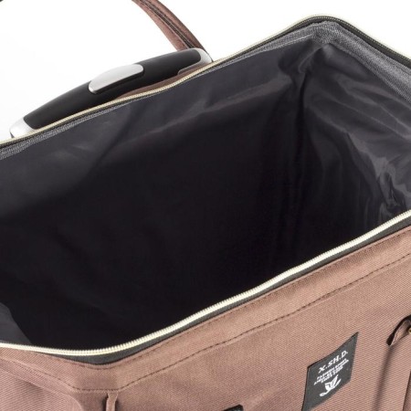 Bag-rug 2 in 1 on wheels 18 ”, lightning department, outer pocket, brown color-4