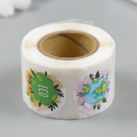 Stick Paper "Ecology. Cartoon" d = 2.5 cm 252 pcs in roll-2