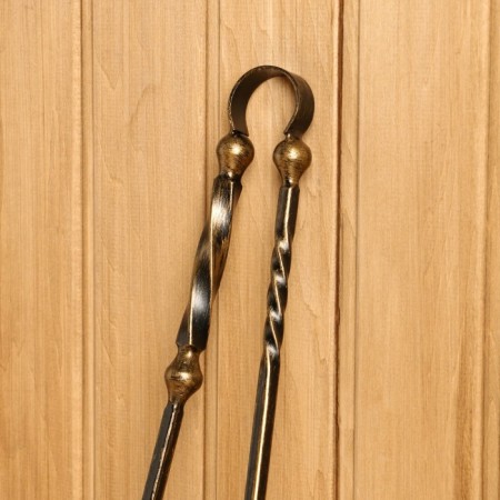 Kaminnaya set KN-6-2 forged, color of bronze, 4 objects: poker, forceps, scoop, panicle-7