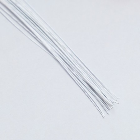 Floristic wire in a white paper braid, length 36 cm, 0.9 mm, set 20 pcs-1