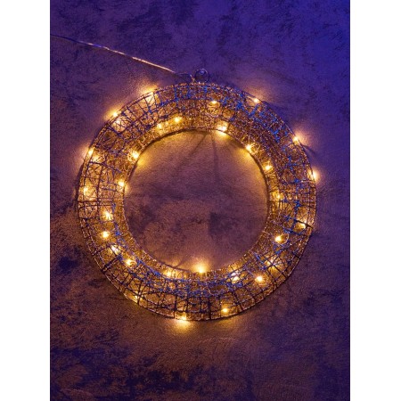 Figure Light "Wreath", 40x40x5 cm, 30 LED, AAX3 batteries (not in the set.), Glows warm white