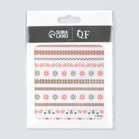 Nail stickers 10.2*8cm New Year's patterns Z-D5406 red/green substrate QF-2
