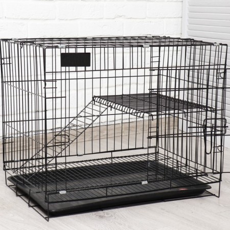 A cage for dogs and cats, a bunk 61 x 42 x 50 cm, black-7