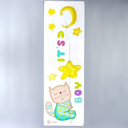 Sticker Plastic Interior color "Cat in the pajamka" 30x90 cm-1
