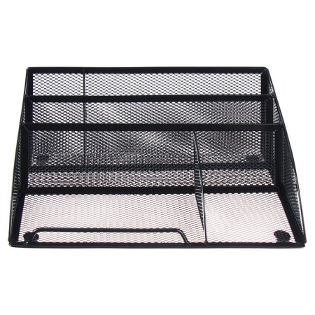 Chancellery stand, 5 departments, mesh, metal, black-1