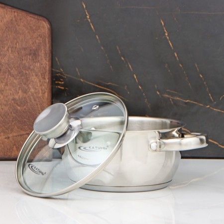 Antei pan, 1.5 l, d = 16 cm, glass cover, capsule, induction-1