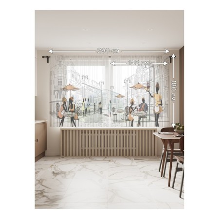 Photo "summer tables of cafes", size 145x180 cm, 2 pcs-1