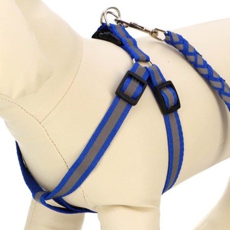 Set "braid", fluorescent, leash 115 x 1 cm, og 32-48 x 1.5 cm, blue-3