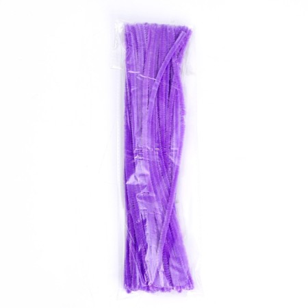 Wire with pile for crafts and decor set of 50 pcs., Size 1 pc. 30 × 0.6 cm, lilac color-3