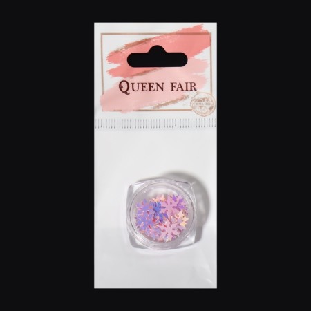 Sequins for the decor "Snowflake", pink/holographic-4