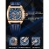 Women's watch, D-4.8 cm, chronograph, luminous, waterproof, leather strap, s.