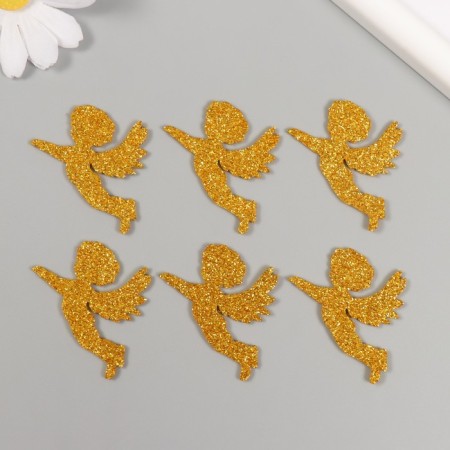 Decor "Angel" gold 4.5 cm (set 6 pcs)