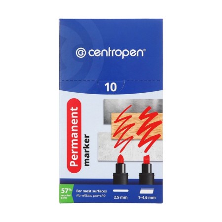 Permanent marker 5.0 mm centropen 8566, line 2.5 mm, red color-3