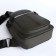 Male sling bag from textiles, headphones, green color