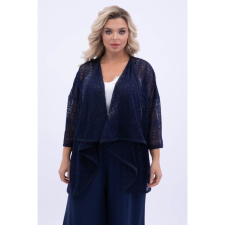 Cardigan female, size 52, blue color-4