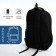 Youth backpack from textiles on lightning, 4 pockets, black/blue color