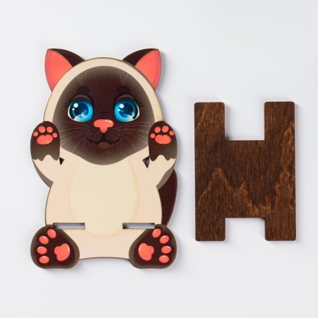 Standing for the phone "cat", lamination, 14.2x9.5 cm-3