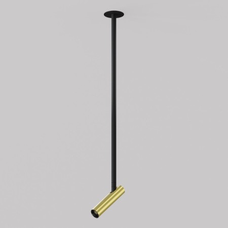 Suspended Technical P141RS-L125-6W3K-BBS, LED, 6 W, 30x30x651 mm, 270 lm, 3000K, black, brass-9