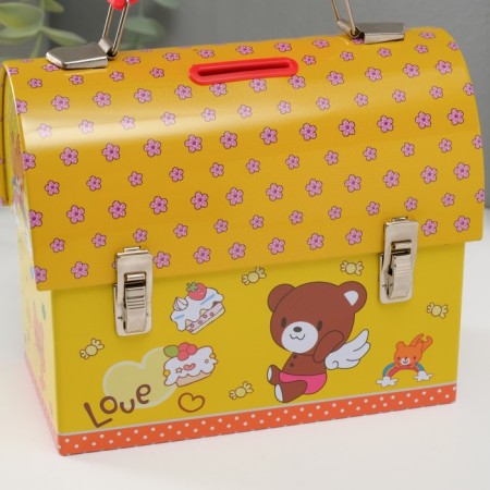 Pig a case metal "Mishutka on yellow" 13x16x8.5 cm-1