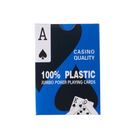 Playing, plastic cards, 54 pcs, 28 μm, 6.5 x 1.8 x 9 cm, blue-1
