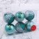 Set of balls plastic D-8 cm, 6 pcs "Frosty Snowflake" Green