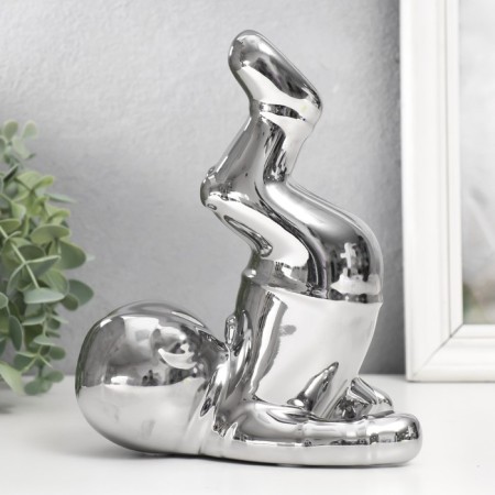 Souvenir ceramic stand for the glass "Cosmonaut - gravity" silver 16x11x19.5 cm-3
