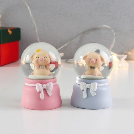 Souvenir Polystone Water Ball Light "Pigging with Wings" MIX D = 4.5 cm 7x4.5x4.5 cm