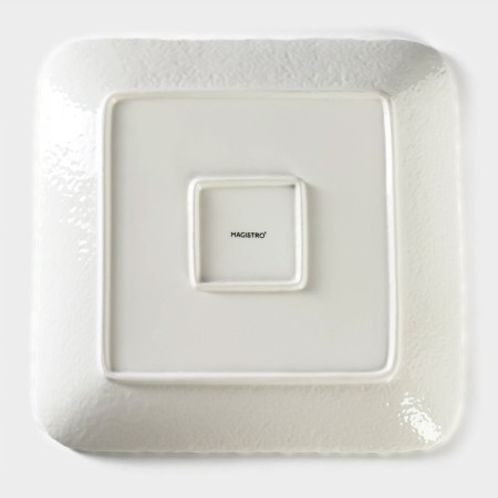 Porcelain plate square Magistro "Blanche. Flower ", 30 × 30 cm, white color-3