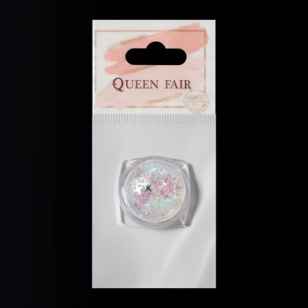 Sequins for the decor "Star Night", holographic, white color-3